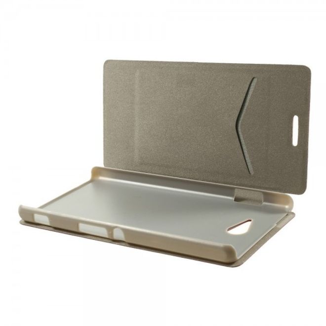 Sony Xperia M2 Aqua Crazy Horse Leder Case mit Standfunktion - rosa