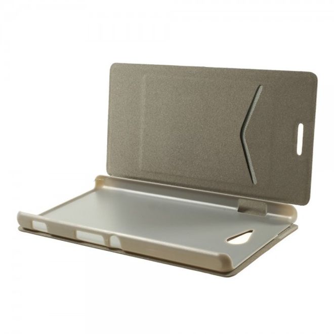 Sony Xperia M2 Aqua Crazy Horse Leder Case mit Standfunktion - braun