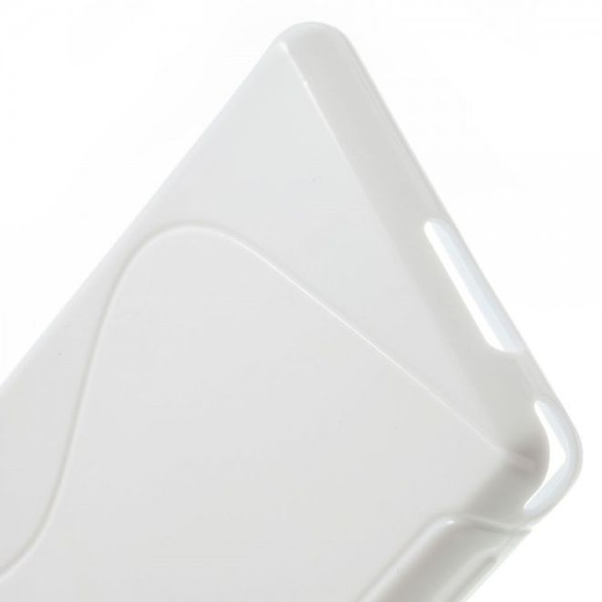Sony Xperia M2 Aqua Elastisches Plastik Case S-Shape - weiss