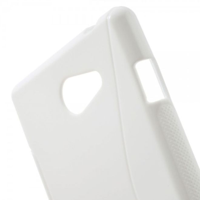 Sony Xperia M2 Aqua Elastisches Plastik Case S-Shape - weiss