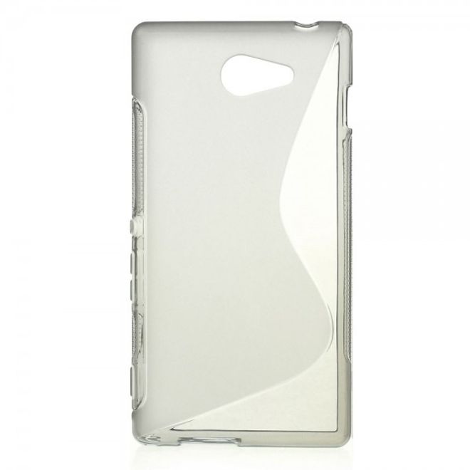 Sony Xperia M2 Aqua Elastisches Plastik Case S-Shape - grau