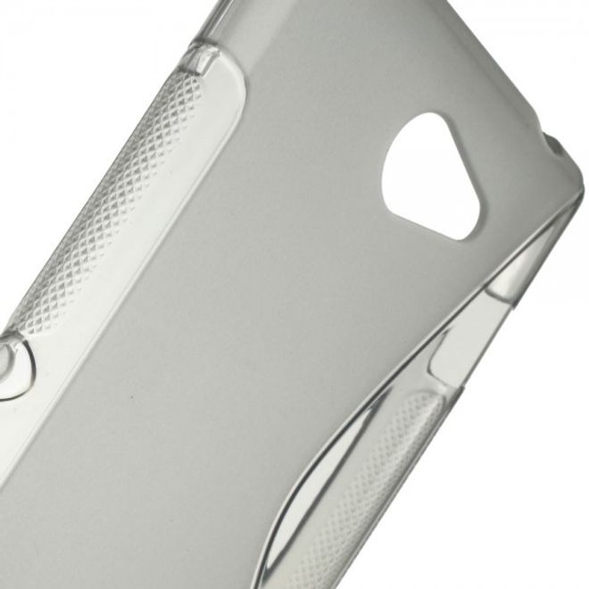 Sony Xperia M2 Aqua Elastisches Plastik Case S-Shape - grau