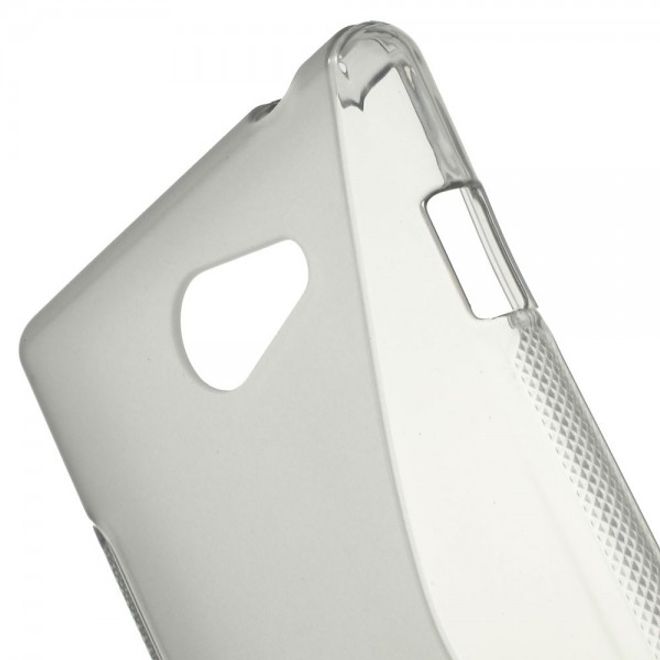 Sony Xperia M2 Aqua Elastisches Plastik Case S-Shape - grau