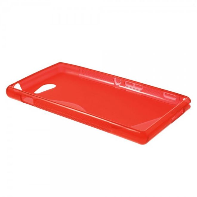 Sony Xperia M2 Aqua Elastisches Plastik Case S-Shape - rot