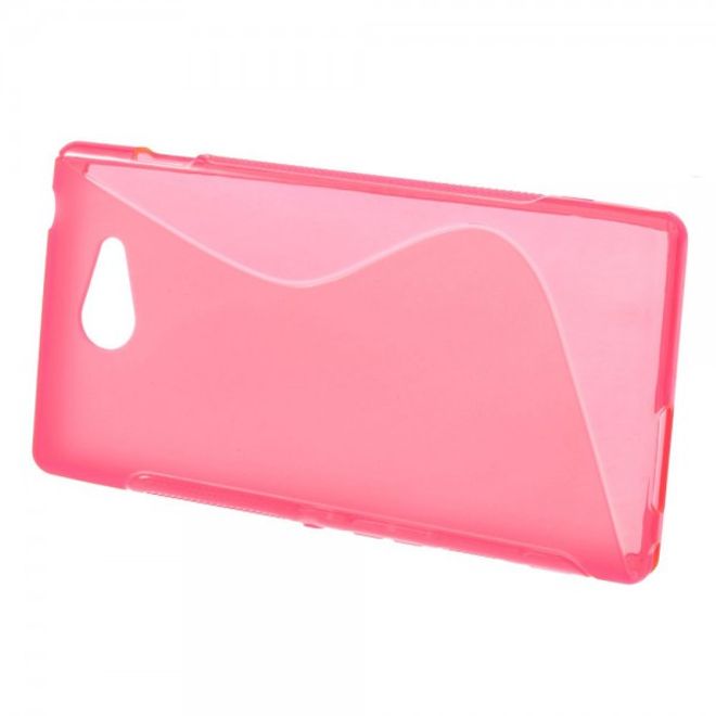 Sony Xperia M2 Aqua Elastisches Plastik Case S-Shape - rosa