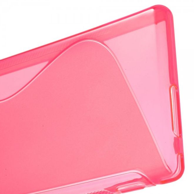 Sony Xperia M2 Aqua Elastisches Plastik Case S-Shape - rosa