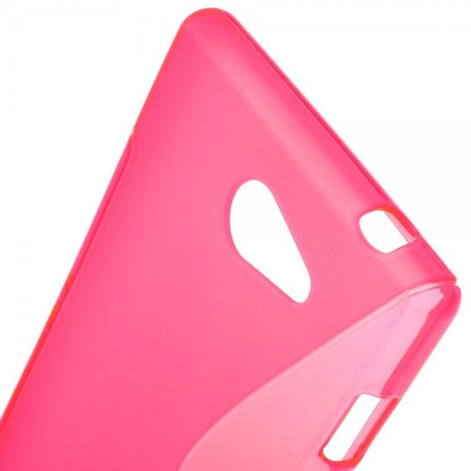 Sony Xperia M2 Aqua Elastisches Plastik Case S-Shape - rosa