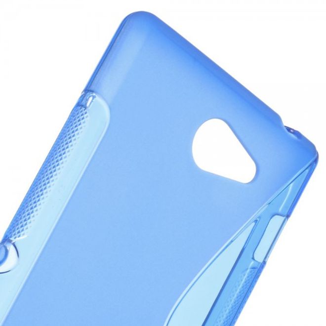 Sony Xperia M2 Aqua Elastisches Plastik Case S-Shape - blau