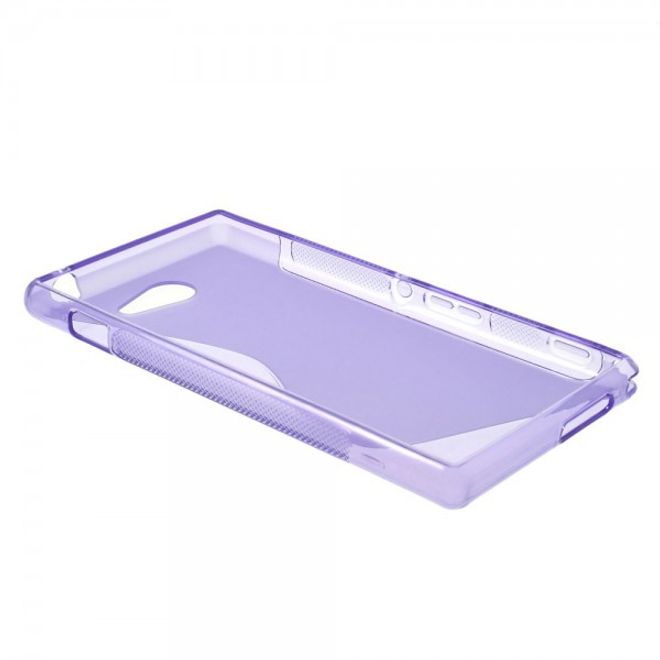 Sony Xperia M2 Aqua Elastisches Plastik Case S-Shape - purpur