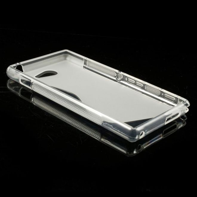 Sony Xperia M2 Aqua Elastisches Plastik Case S-Shape - transparent