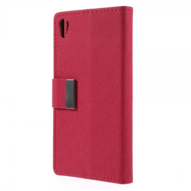 Sony Xperia M4 Aqua Leder Case mit Labyrinth Muster - rosa