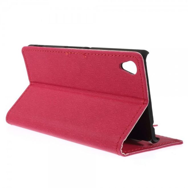 Sony Xperia M4 Aqua Leder Case mit Labyrinth Muster - rosa