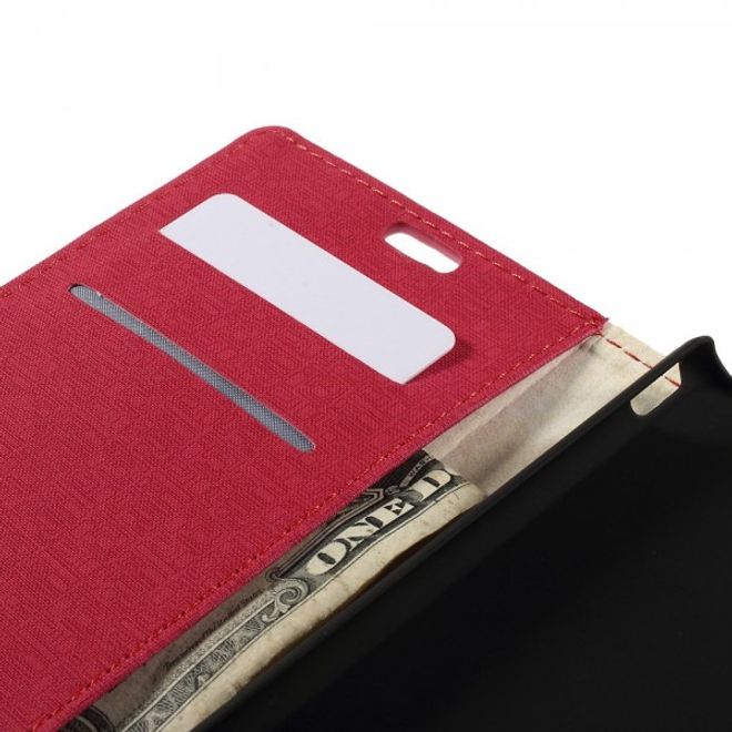 Sony Xperia M4 Aqua Leder Case mit Labyrinth Muster - rosa