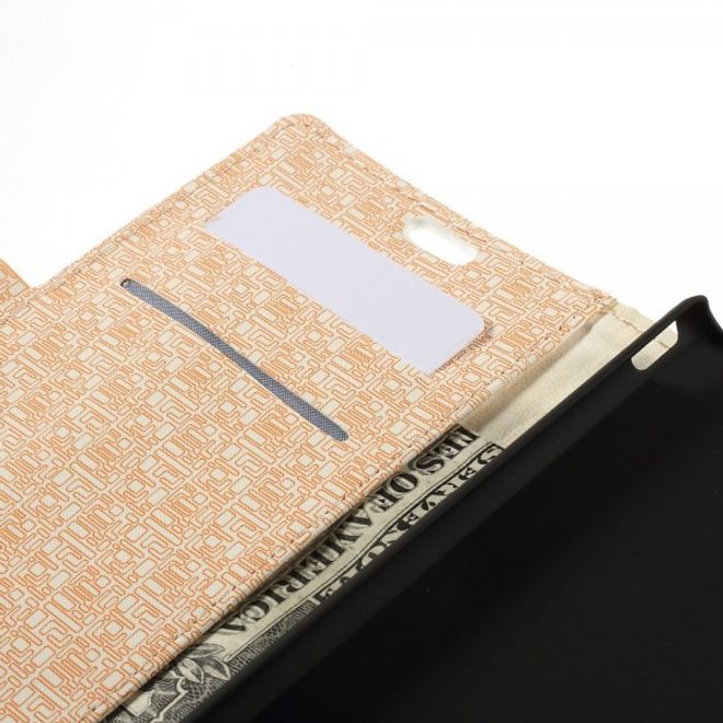 Sony Xperia M4 Aqua Leder Case mit Labyrinth Muster - beige