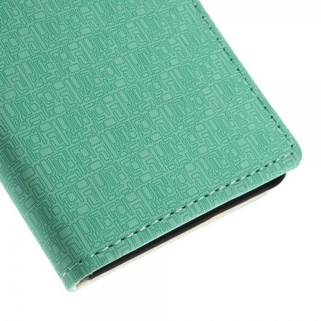 Sony Xperia M4 Aqua Leder Case mit Labyrinth Muster - cyan
