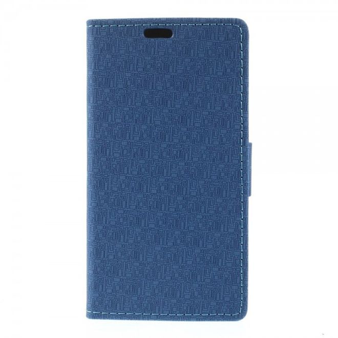 Sony Xperia M4 Aqua Leder Case mit Labyrinth Muster - hellblau