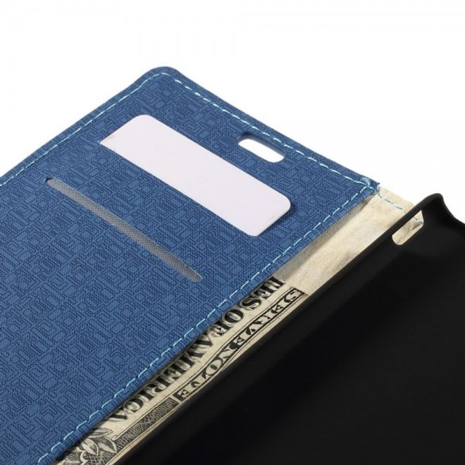 Sony Xperia M4 Aqua Leder Case mit Labyrinth Muster - hellblau