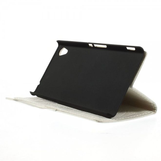 Sony Xperia M4 Aqua Leder Case mit Krokodilmuster - weiss