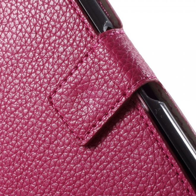Sony Xperia M4 Aqua Leder Case mit Litchitextur - rosa