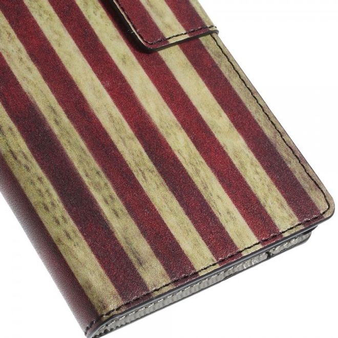 Sony Xperia M4 Aqua Leder Case mit USA Flagge retro-style