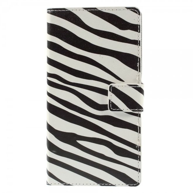 Sony Xperia M4 Aqua Leder Case mit Zebrastreifen