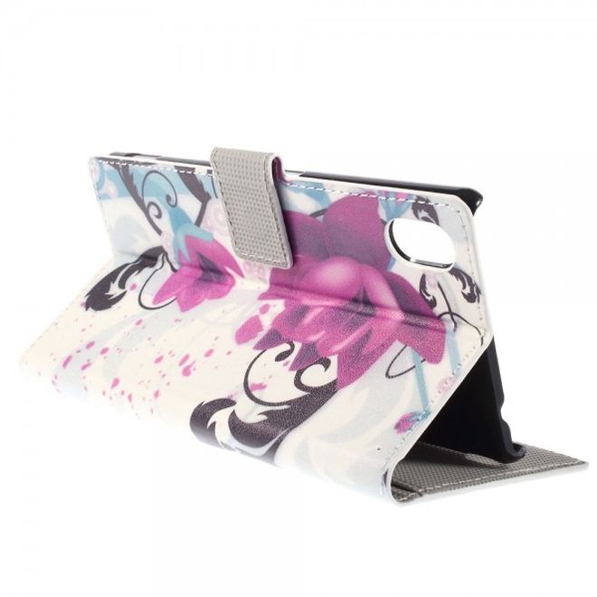 Sony Xperia M4 Aqua Leder Case mit Lotus Blumen