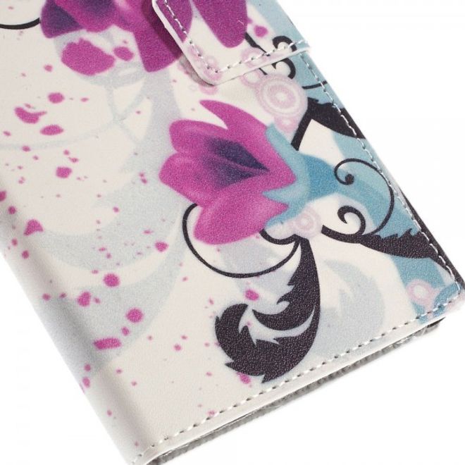 Sony Xperia M4 Aqua Leder Case mit Lotus Blumen