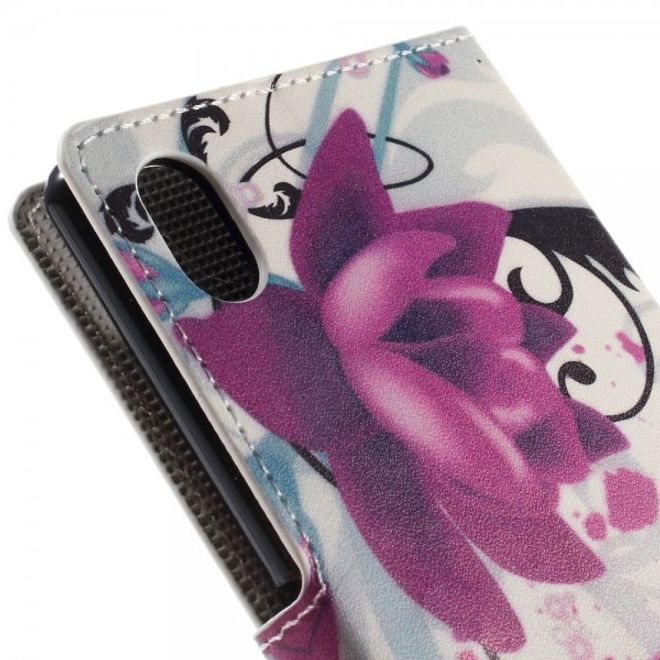 Sony Xperia M4 Aqua Leder Case mit Lotus Blumen
