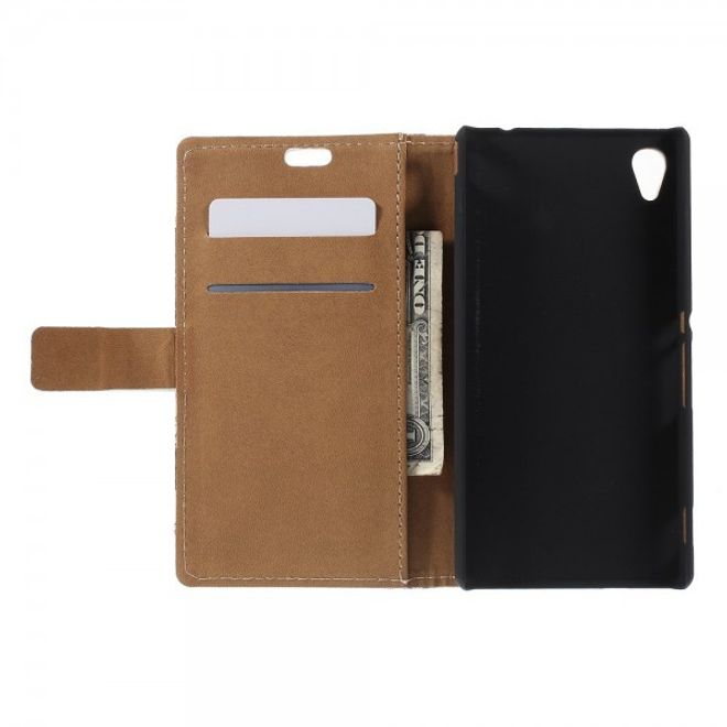 Sony Xperia M4 Aqua Leder Case mit Eiffelturm und Uhr