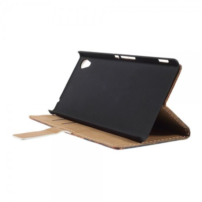 Sony Xperia M4 Aqua Leder Case mit Eiffelturm und Ahorn Blatt