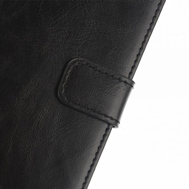 Sony Xperia M4 Aqua Stylisches Crazy Horse Leder Case mit Standfunktion - schwarz