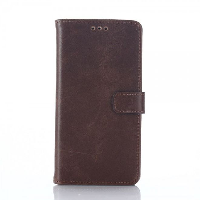 Sony Xperia M4 Aqua Stylisches Crazy Horse Leder Case mit Standfunktion - kaffeefarben