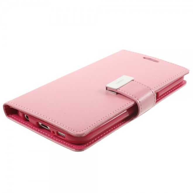 Goospery - Samsung Galaxy S6 Hülle - Handy Bookcover - Rich Diary Series - rosa