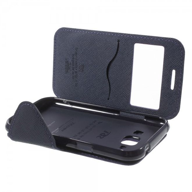 Samsung Galaxy J1 Roar Korea Leder Case mit kleinem Fenster - purpur
