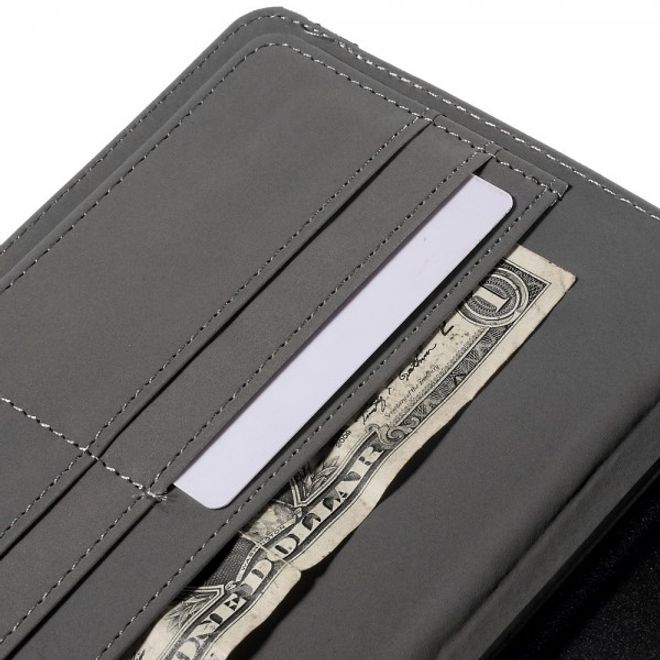 Samsung Galaxy Tab A 8.0 (T350) 360° rotierbares Leder Case mit Twilltextur - schwarz