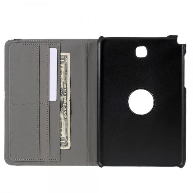Samsung Galaxy Tab A 8.0 (T350) 360° rotierbares Leder Case mit Twilltextur - schwarz