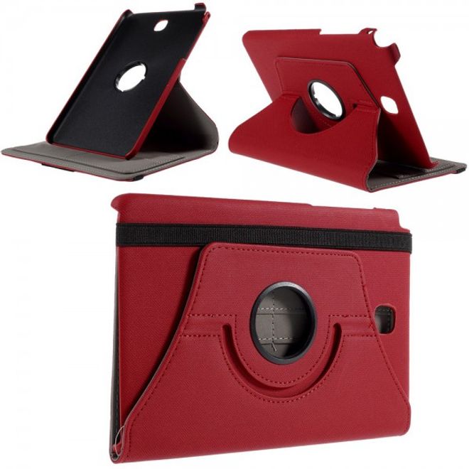 Samsung Galaxy Tab A 8.0 (T350) 360° rotierbares Leder Case mit Twilltextur - rot