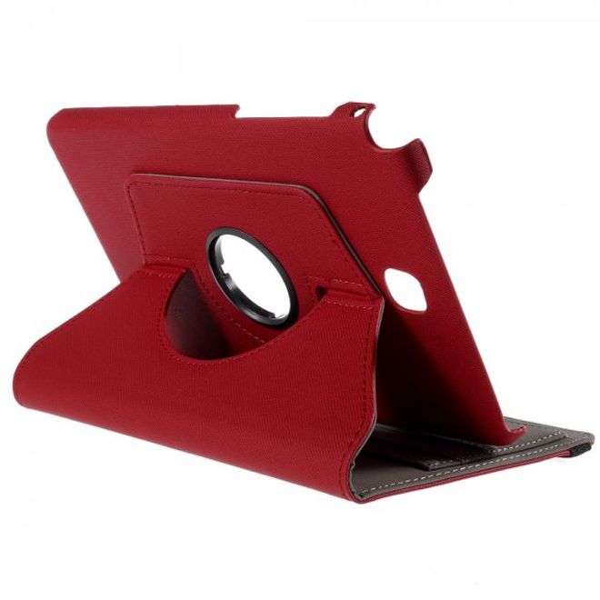 Samsung Galaxy Tab A 8.0 (T350) 360° rotierbares Leder Case mit Twilltextur - rot