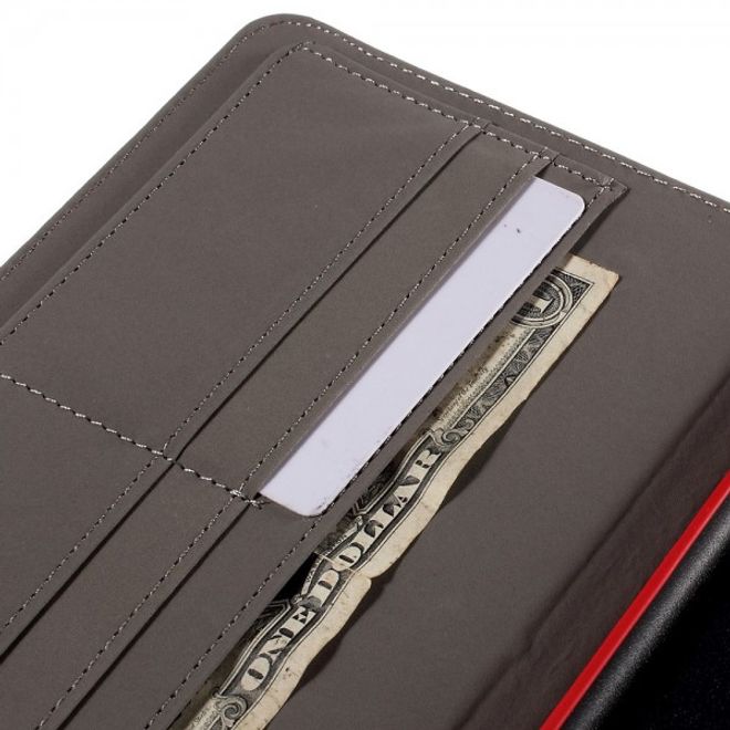 Samsung Galaxy Tab A 8.0 (T350) 360° rotierbares Leder Case mit Twilltextur - rot