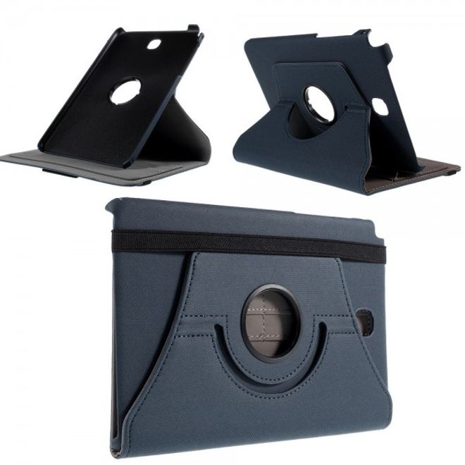 Samsung Galaxy Tab A 8.0 (T350) 360° rotierbares Leder Case mit Twilltextur - dunkelblau