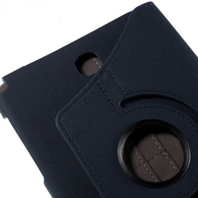 Samsung Galaxy Tab A 8.0 (T350) 360° rotierbares Leder Case mit Twilltextur - dunkelblau