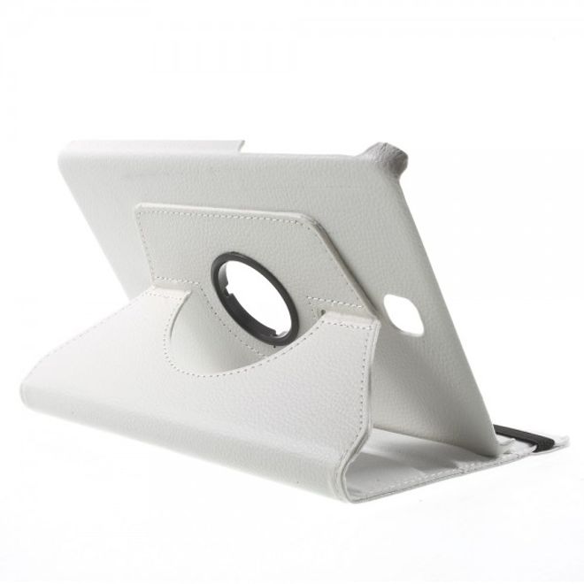 Samsung Galaxy Tab A 8.0 (T350) 360° rotierbares Leder Case mit Litchitextur - weiss