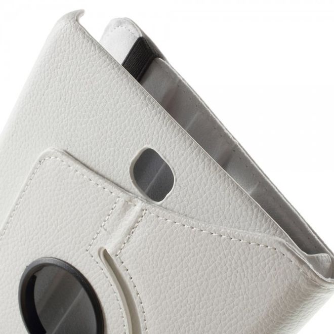 Samsung Galaxy Tab A 8.0 (T350) 360° rotierbares Leder Case mit Litchitextur - weiss