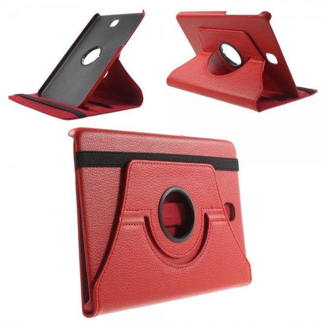 Samsung Galaxy Tab A 8.0 (T350) 360° rotierbares Leder Case mit Litchitextur - rot