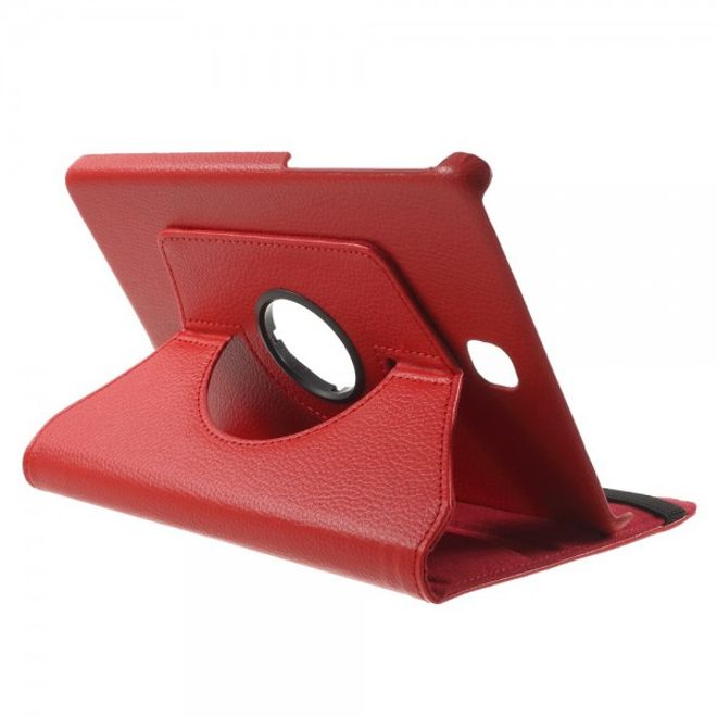 Samsung Galaxy Tab A 8.0 (T350) 360° rotierbares Leder Case mit Litchitextur - rot