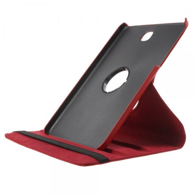Samsung Galaxy Tab A 8.0 (T350) 360° rotierbares Leder Case mit Litchitextur - rot