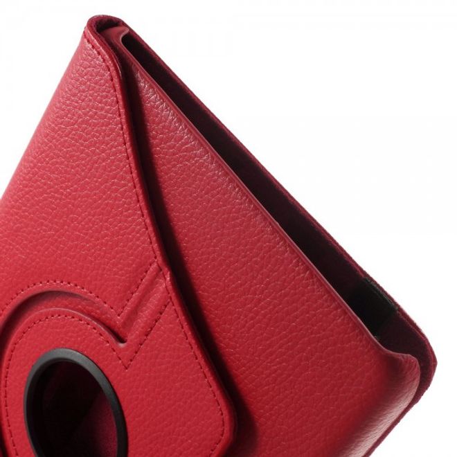 Samsung Galaxy Tab A 8.0 (T350) 360° rotierbares Leder Case mit Litchitextur - rot