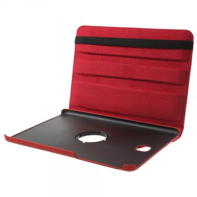 Samsung Galaxy Tab A 8.0 (T350) 360° rotierbares Leder Case mit Litchitextur - rot