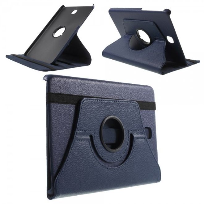 Samsung Galaxy Tab A 8.0 (T350) 360° rotierbares Leder Case mit Litchitextur - dunkelblau