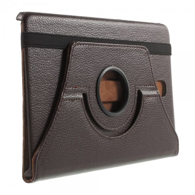 Samsung Galaxy Tab A 8.0 (T350) 360° rotierbares Leder Case mit Litchitextur - kaffeefarben